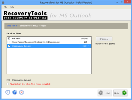 Outlook PST File Repair screenshot Outlook PST File Repair screenshot