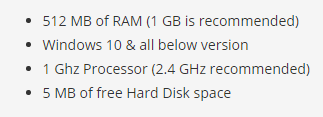 system requirement