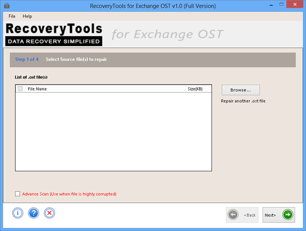 launch OST Recovery software