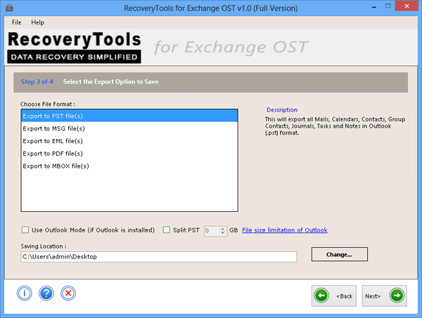 export data in different format