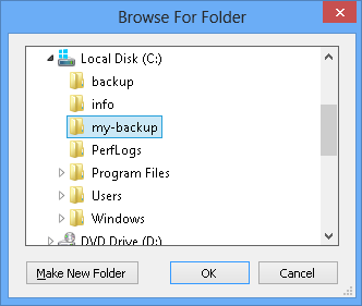 change default location of exported pst file