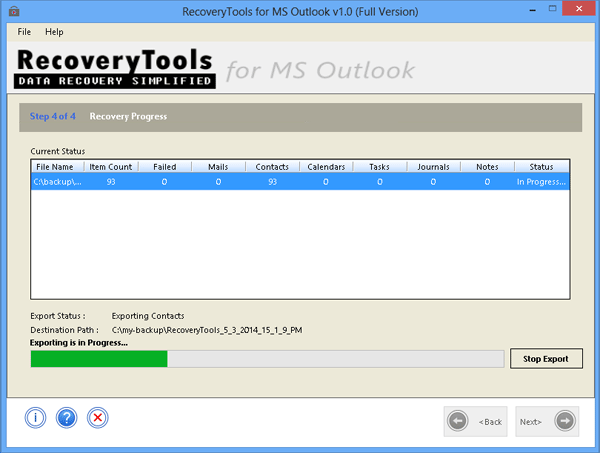 view status report of PST Conversion