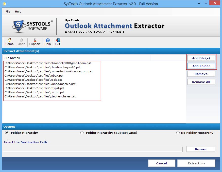 select different export option