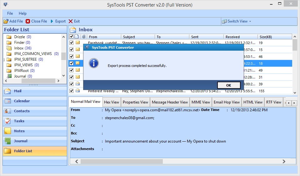 view exported pst file into dbx format