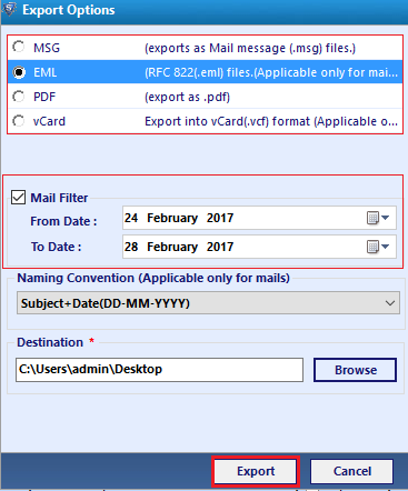  select various filter options 