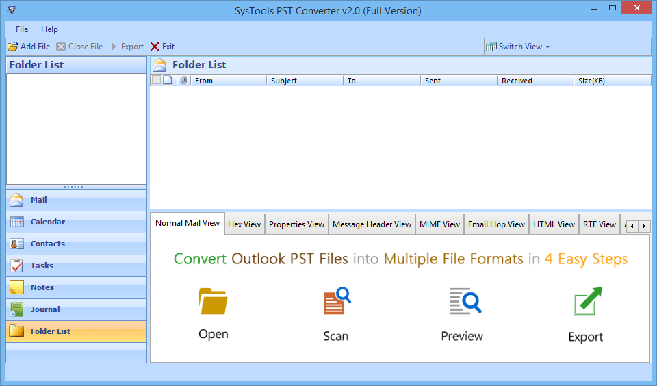 Browse Outlook file