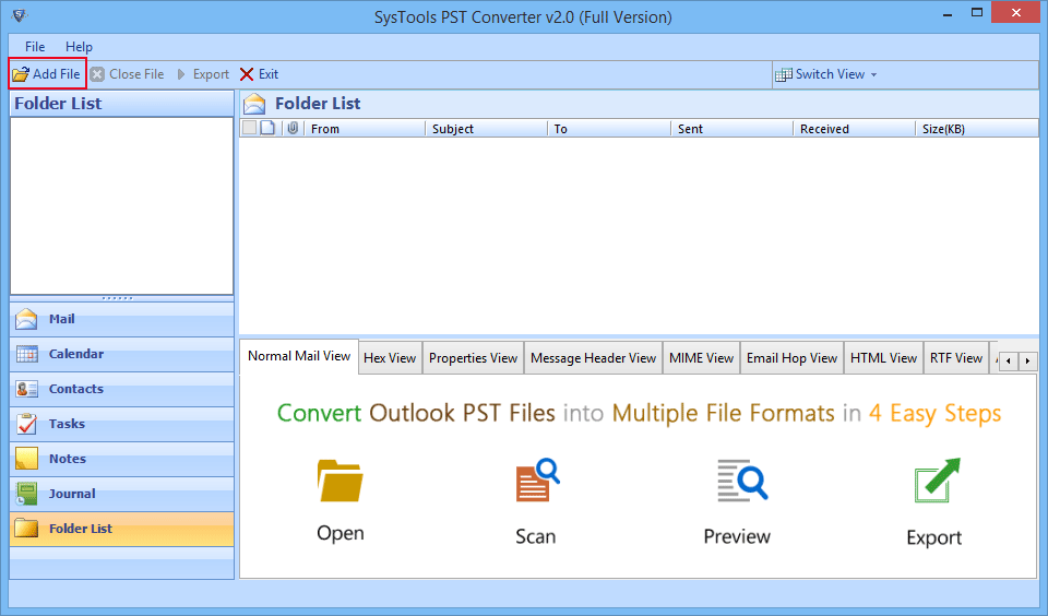 Browse Outlook file