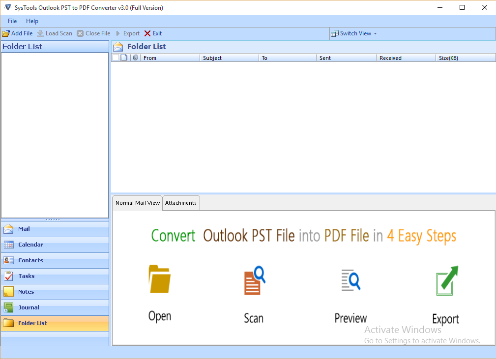 Browse Outlook file