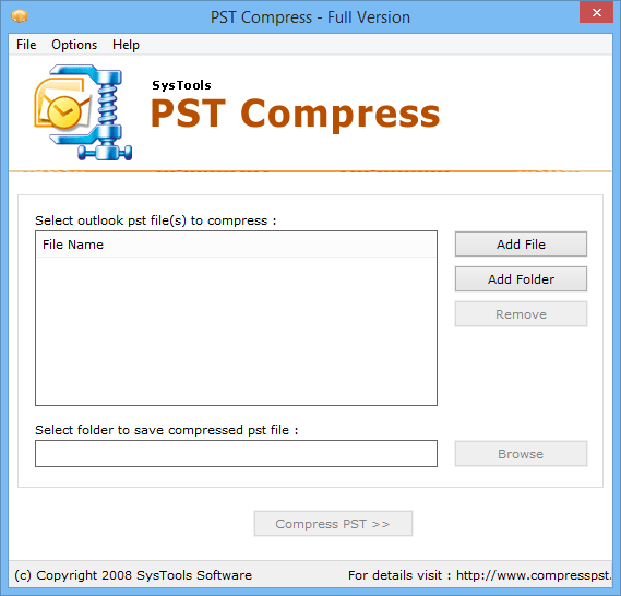 interface of merge pst tool