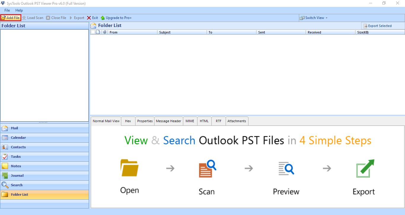 add file within pst file viewer tool 